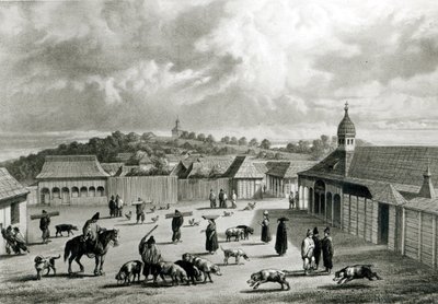 Plaza de San-Carlos de Chiloe by Claudio Gay